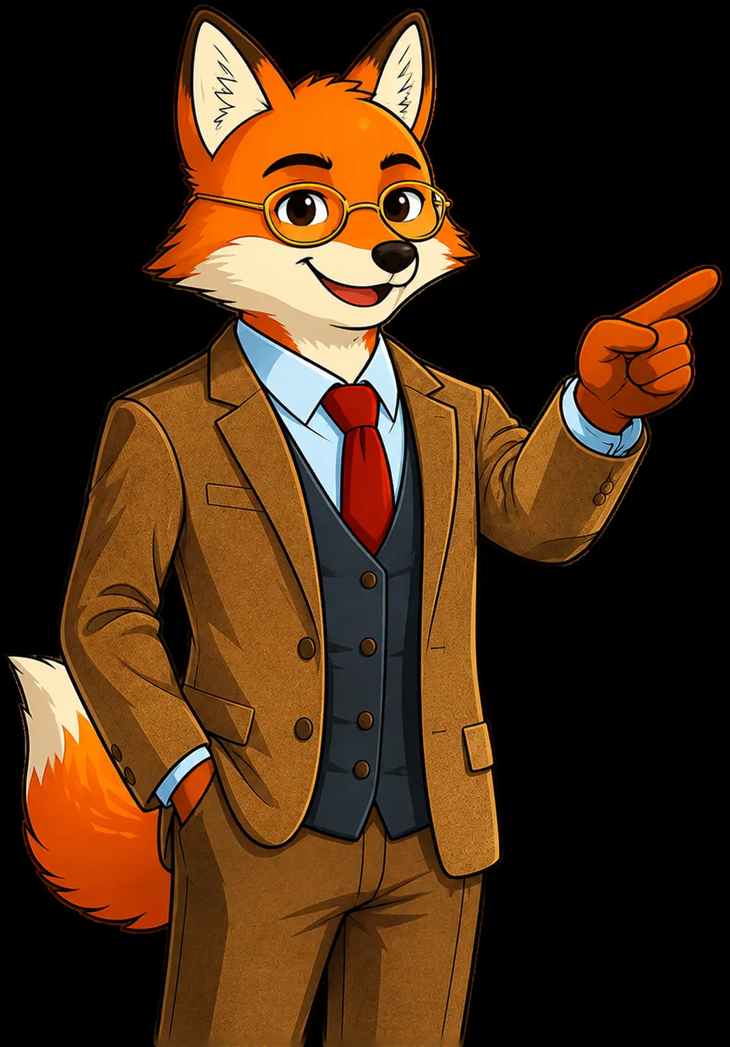 Mortgage by Fox character pointing toward financing information